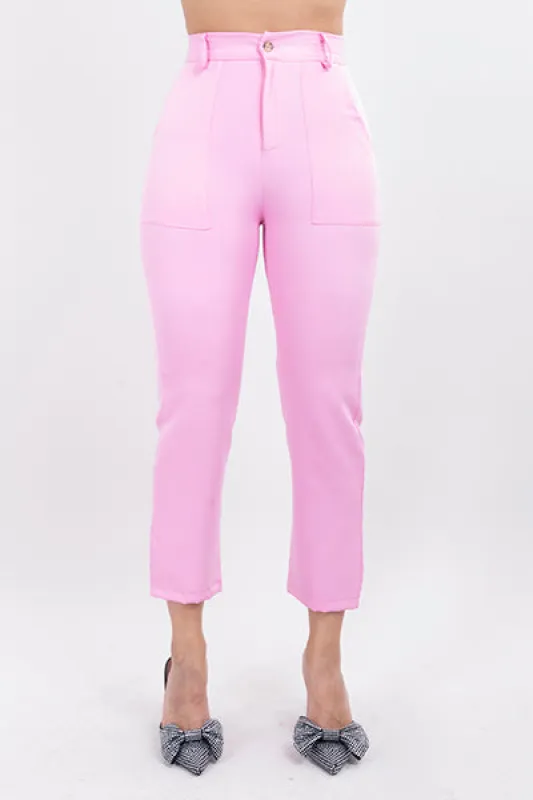 Pantalón Cintura Alta Capri Bolsas sold by Shasa