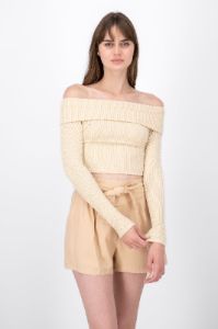 Top Sin Hombros Textura Rib sold by Shasa