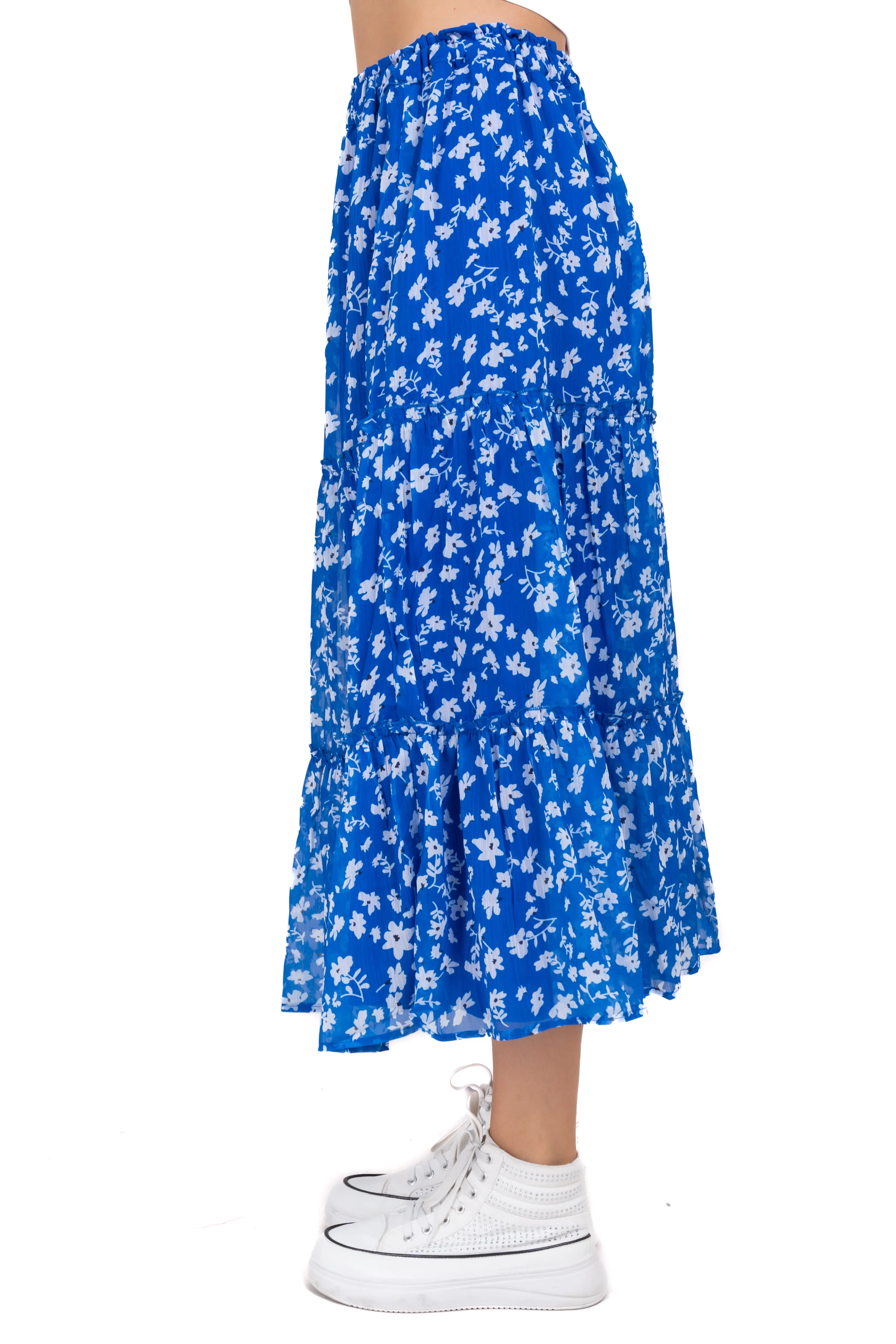 Falda midi cintura elástica flores sold by Shasa product image thumbnail 3