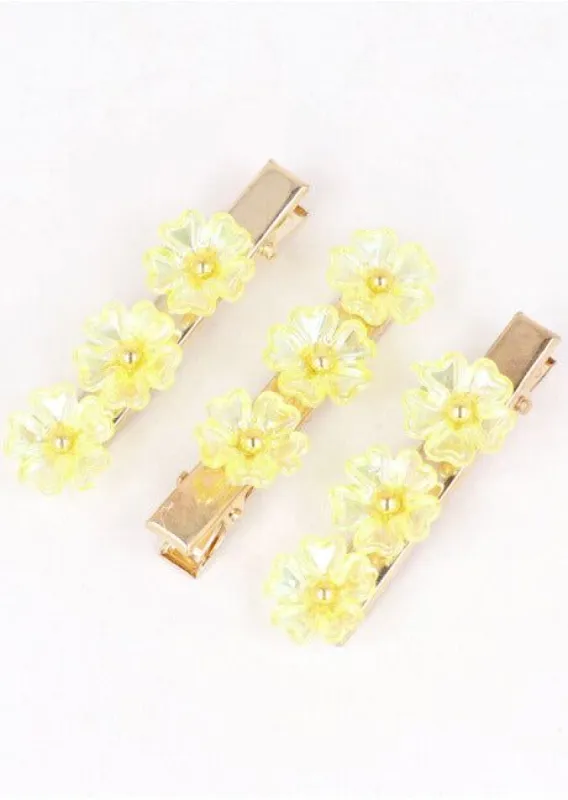 Set 3 pasadores flores sold by Shasa