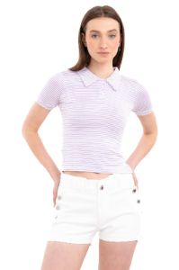Top cuello polo rayas sold by Shasa
