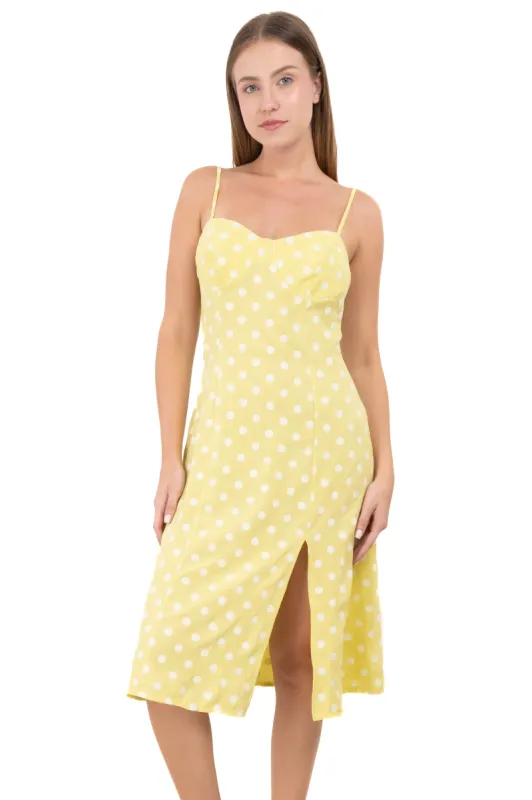 Vestido midi escote v polka dots sold by Shasa