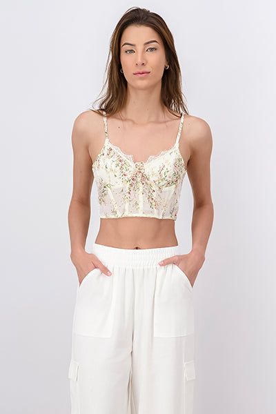 Top crop bustier floreado sold by Shasa