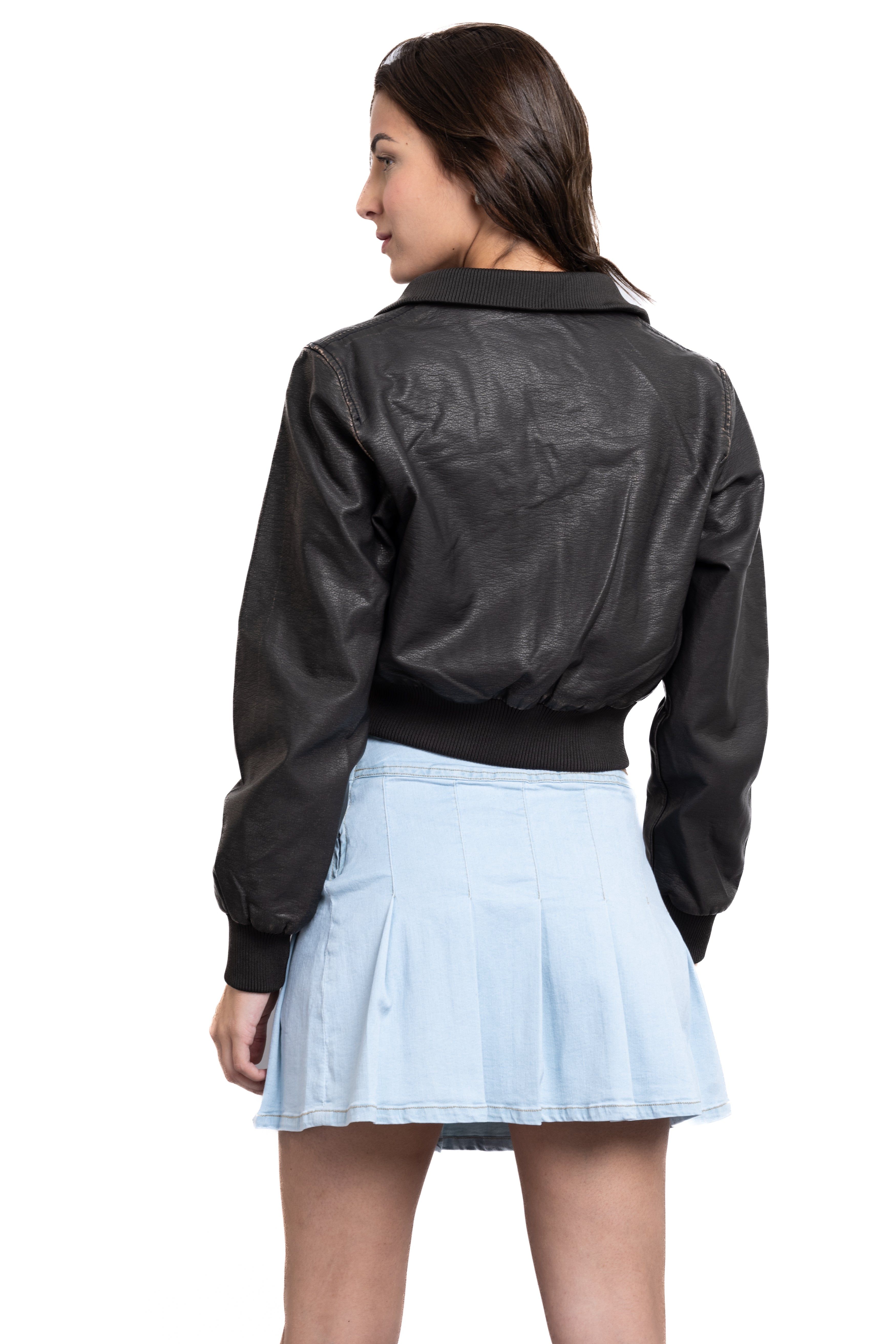 Chamarra bomber efecto piel desgaste sold by Shasa product image thumbnail 4