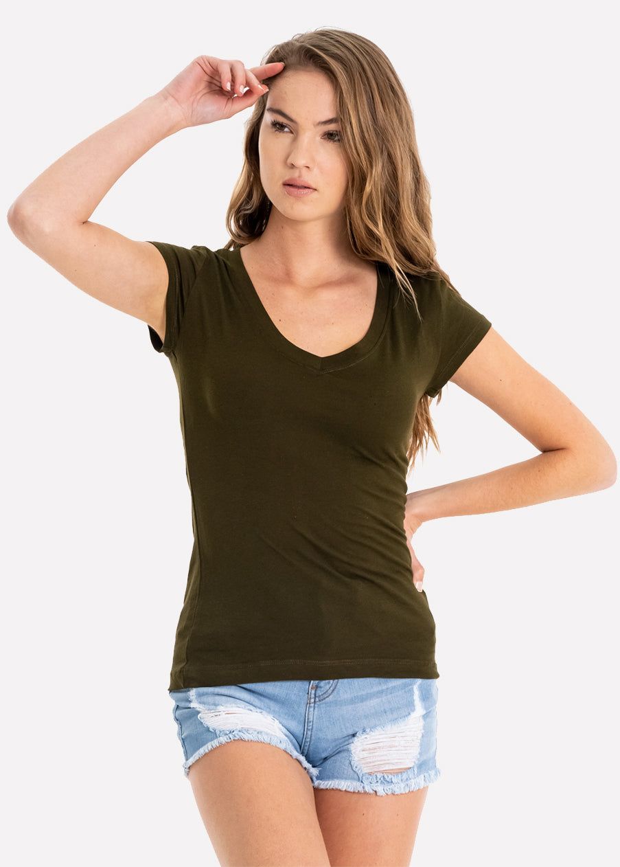 Blusa manga corta cuello v sold by Shasa