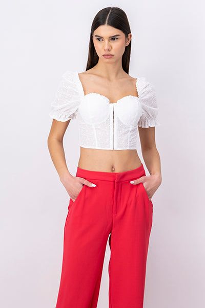 Top copas eyelet manga abullonada sold by Shasa