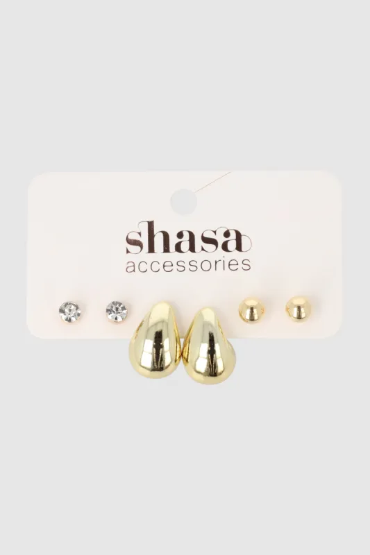 3 PR ARRACADAS GOTA sold by Shasa