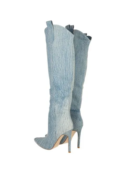 Bota larga denim sold by Shasa product image thumbnail 3