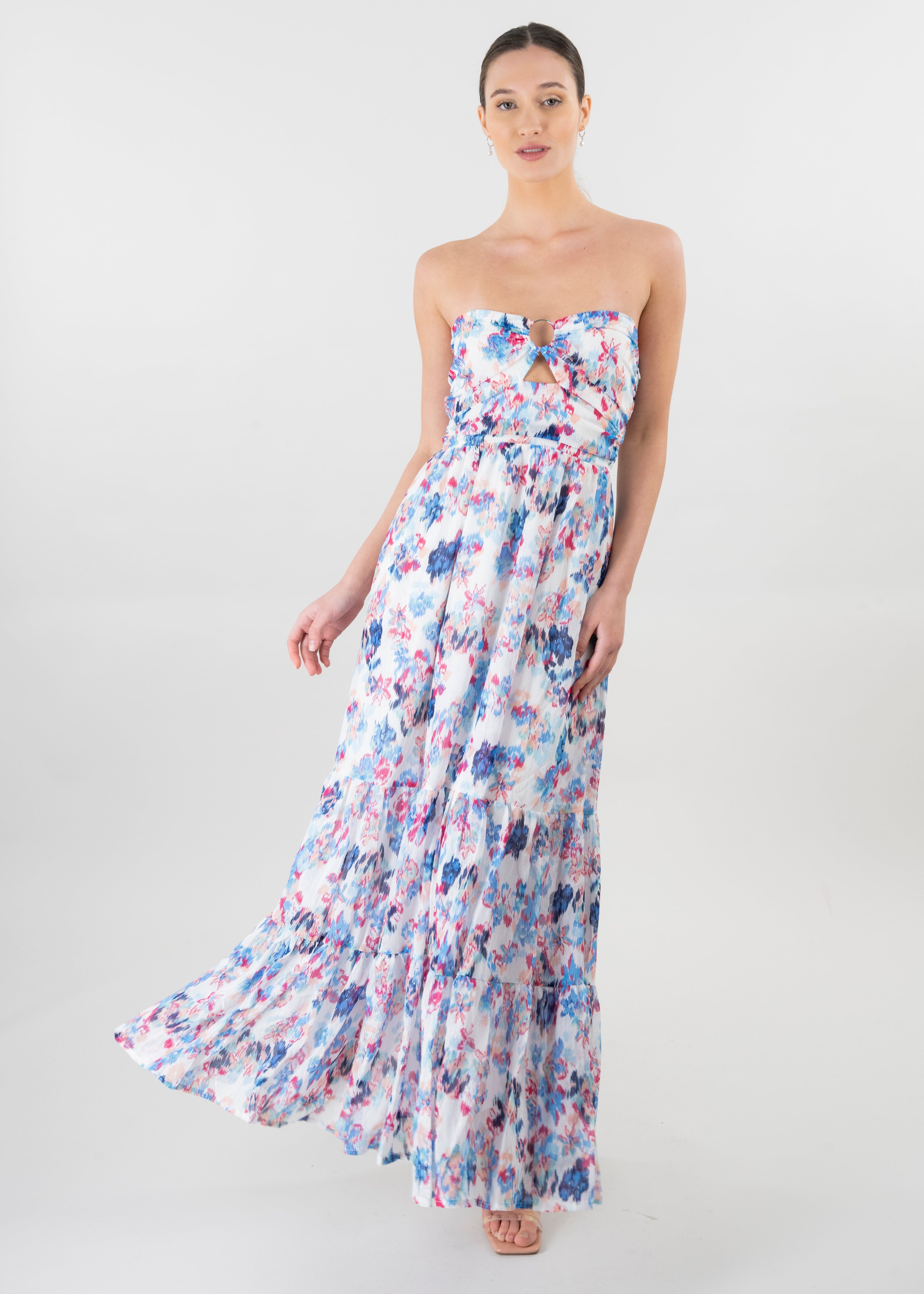 Vestido maxi flores sold by Shasa