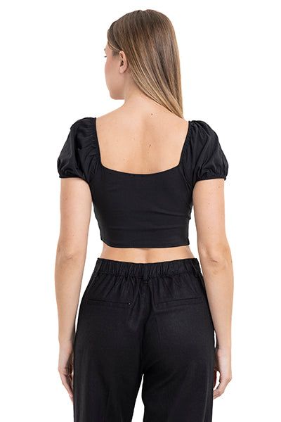 Top crop lace up monocolor sold by Shasa product image thumbnail 4