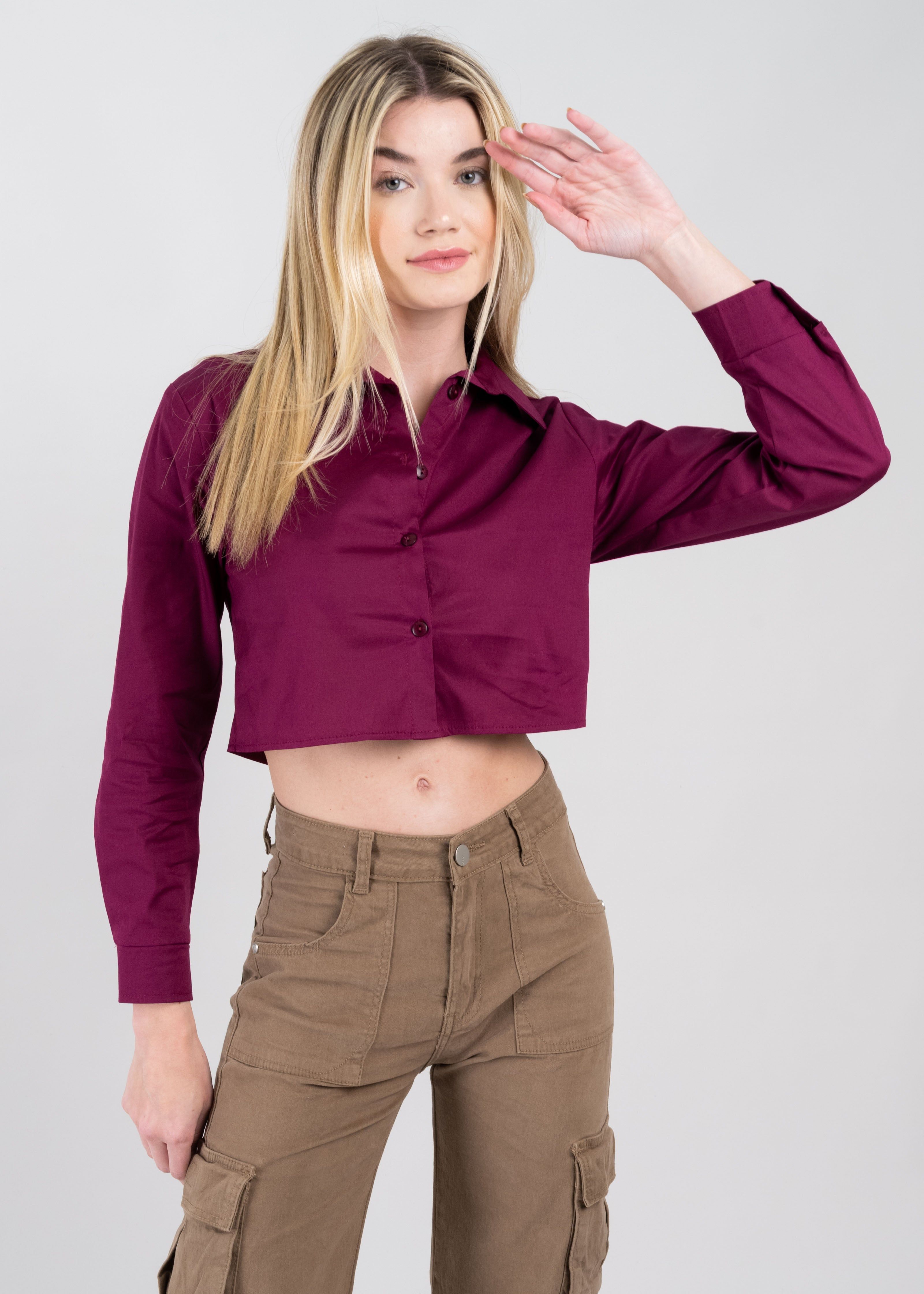 Camisa Crop Manga Larga sold by Shasa