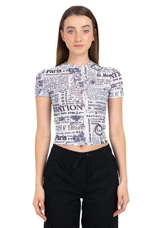 Top mesh estampado letras sold by Shasa