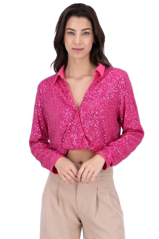 Camisa crop lentejuela sold by Shasa