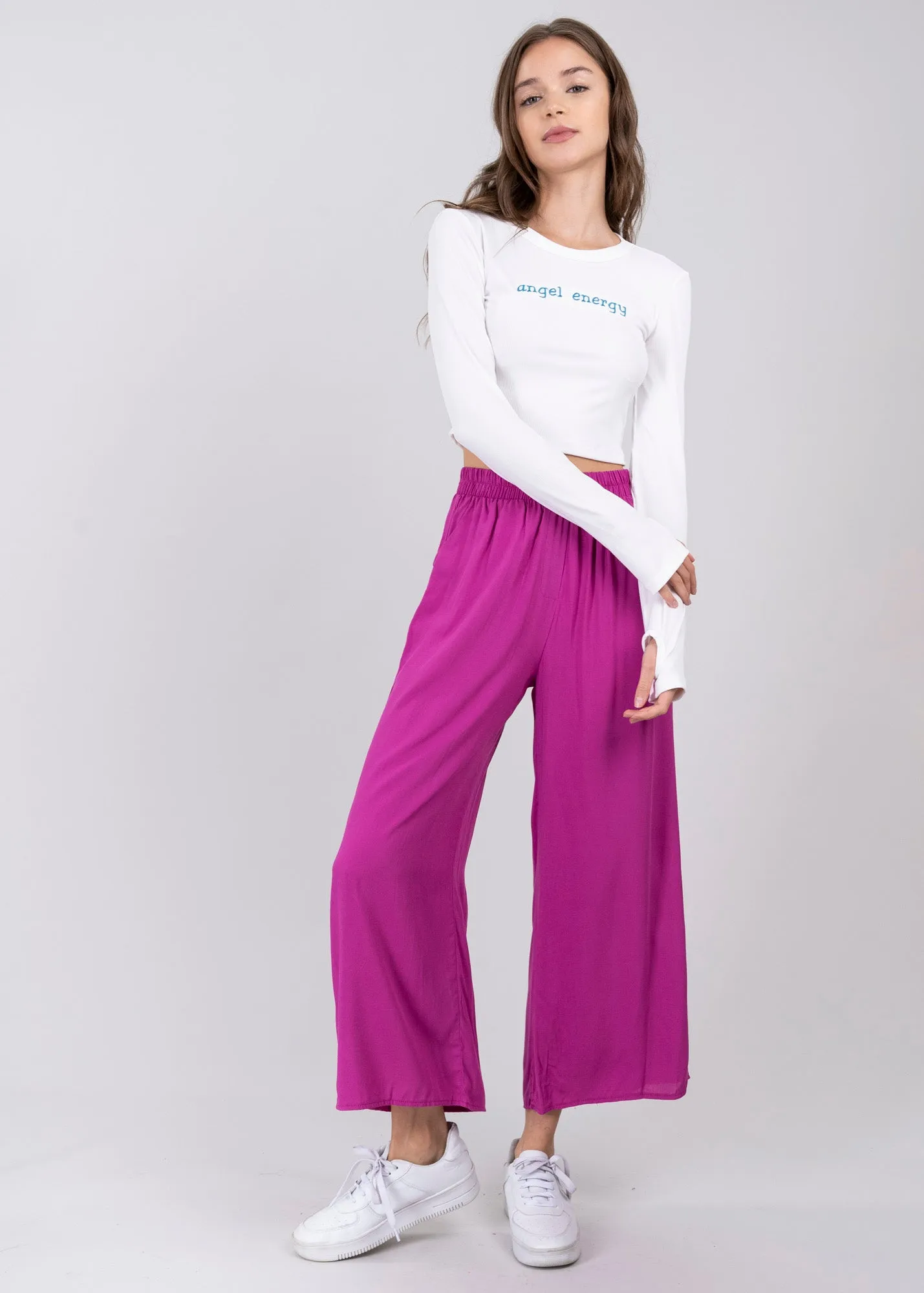 Pantalón Wide Leg Cintura Alta Fruncida sold by Shasa product image thumbnail 5
