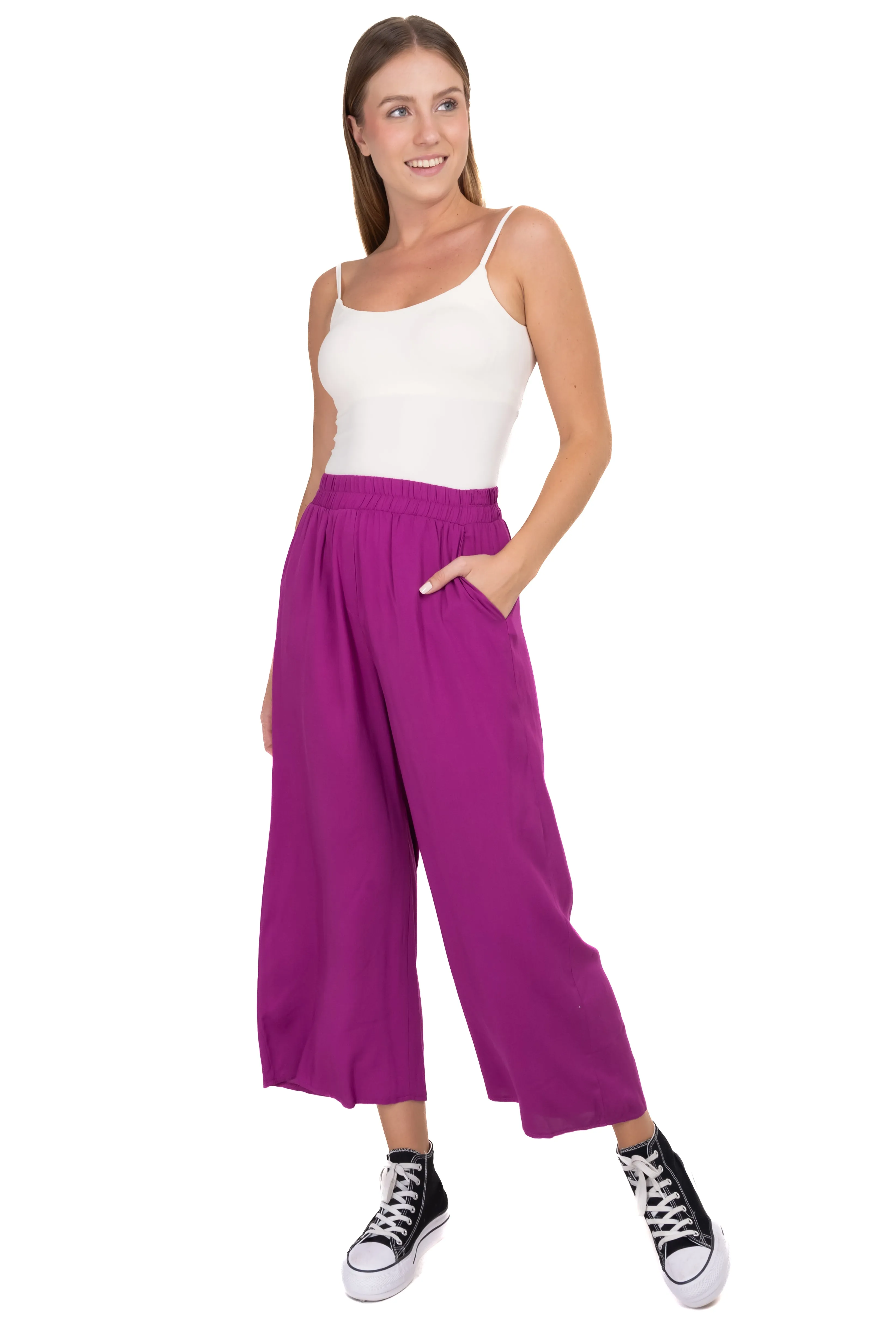 Pantalón Wide Leg Cintura Alta Fruncida sold by Shasa product image thumbnail 2