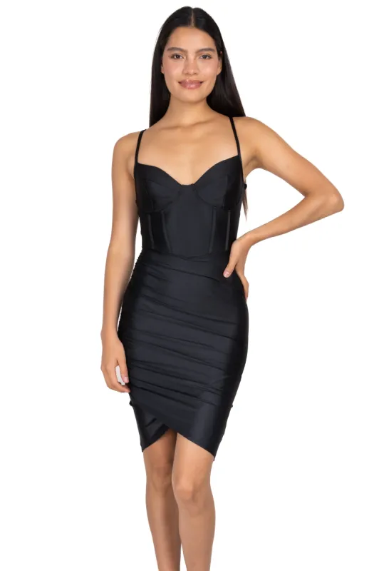 Vestido mini satín corset copas sold by Shasa