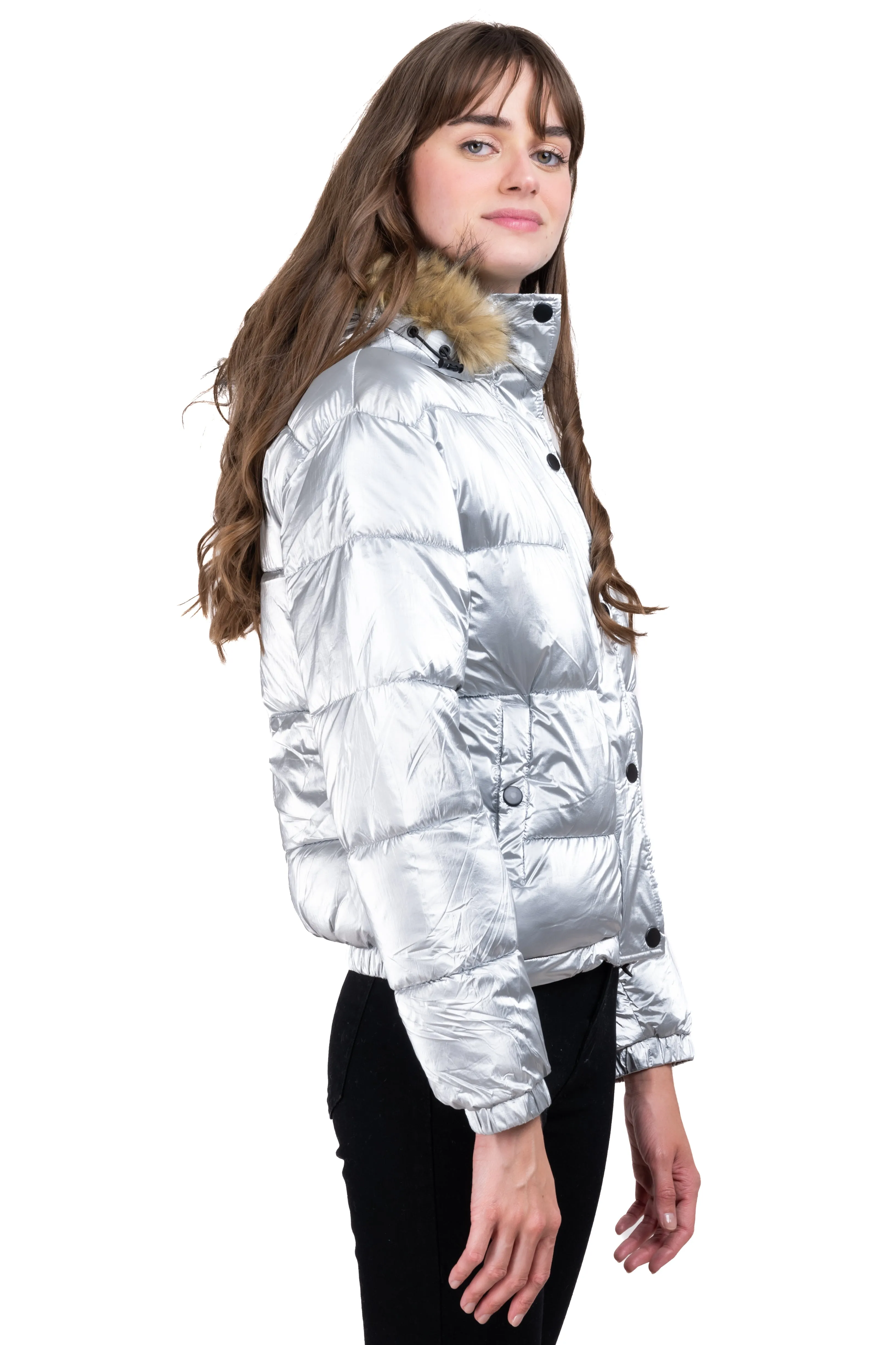 Chamarra puffer metálica gorra sold by Shasa product image thumbnail 3