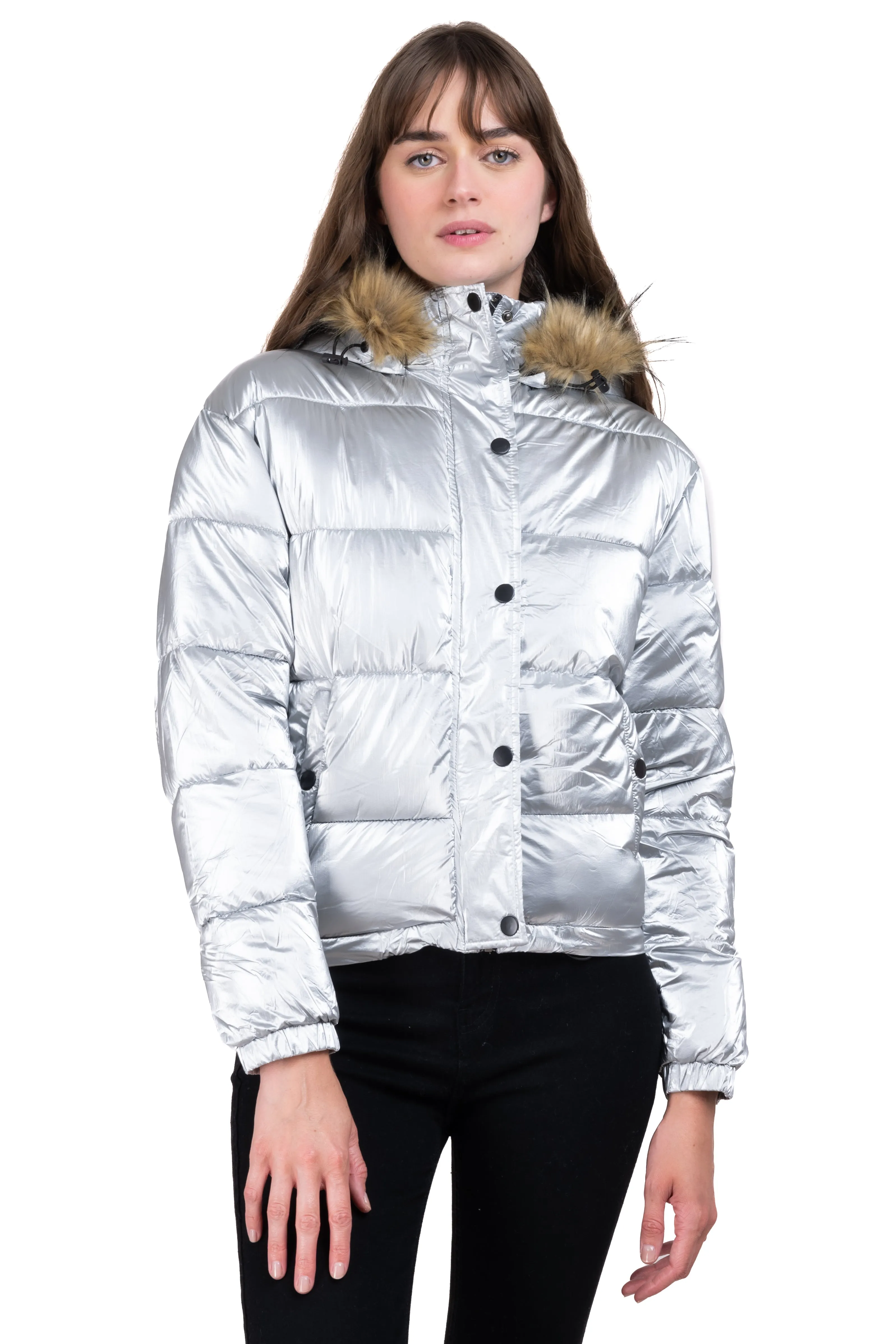 Chamarra puffer metálica gorra sold by Shasa product image thumbnail 2