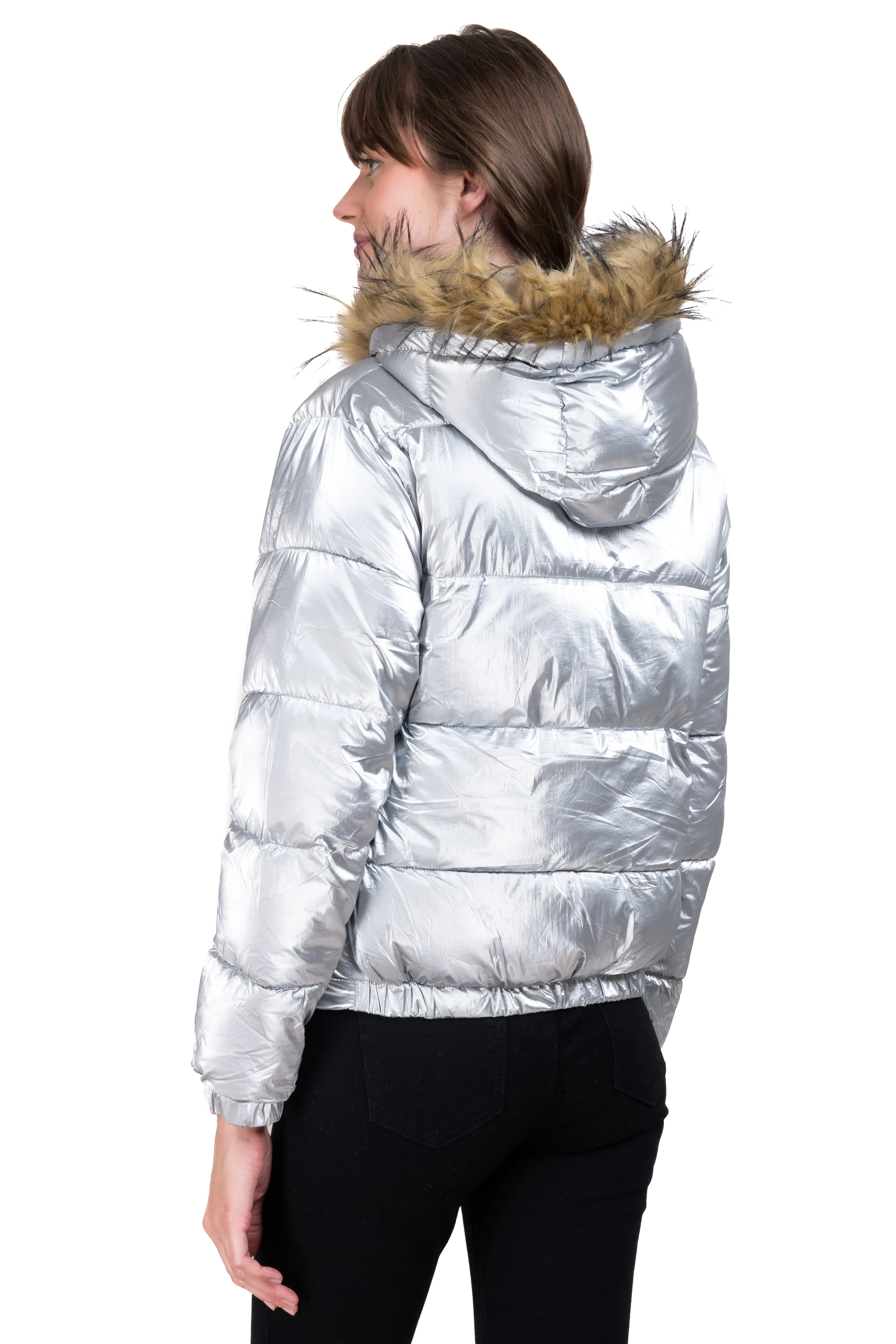 Chamarra puffer metálica gorra sold by Shasa product image thumbnail 4