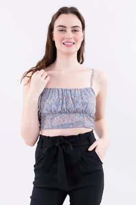 Top crop mesh estampado flores sold by Shasa