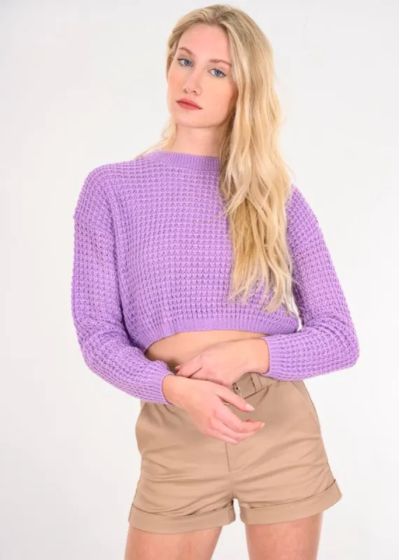 Suéter crop liso punto sold by Shasa