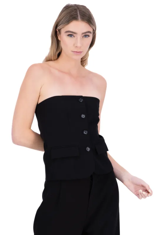 Top strapless detalle botones sold by Shasa