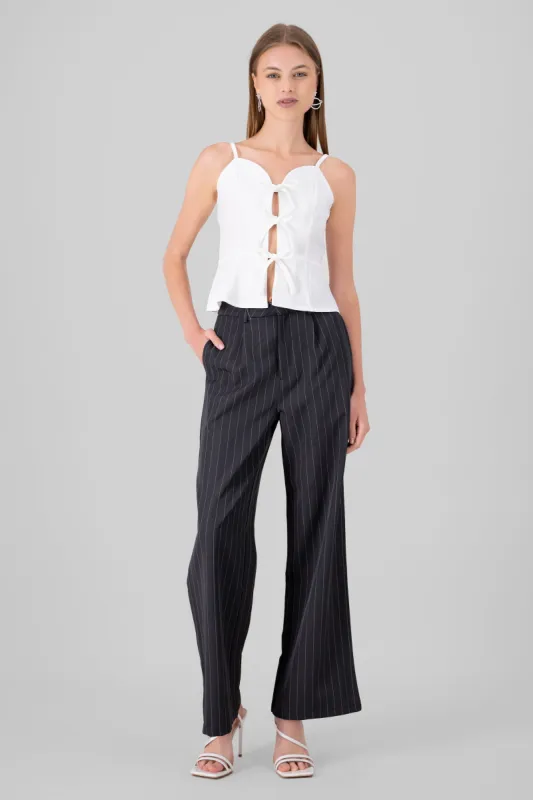 Pantalones formales amplios raya diplomatica sold by Shasa
