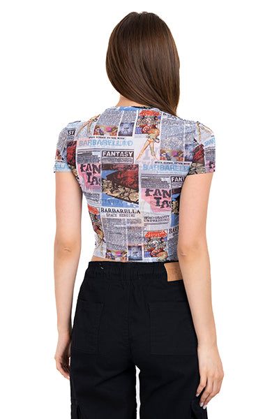 Top mesh estampado periódico sold by Shasa product image thumbnail 4