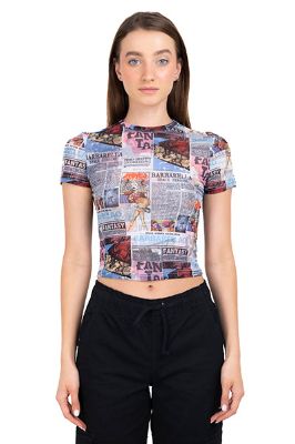 Top mesh estampado periódico sold by Shasa