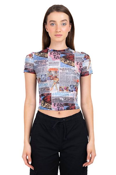 Top mesh estampado periódico sold by Shasa product image thumbnail 5