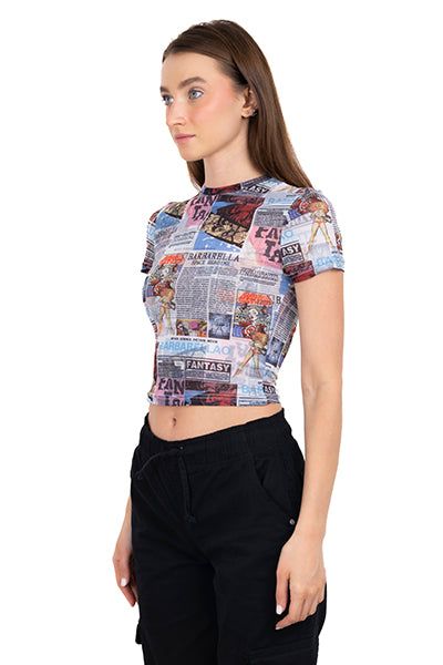 Top mesh estampado periódico sold by Shasa product image thumbnail 3