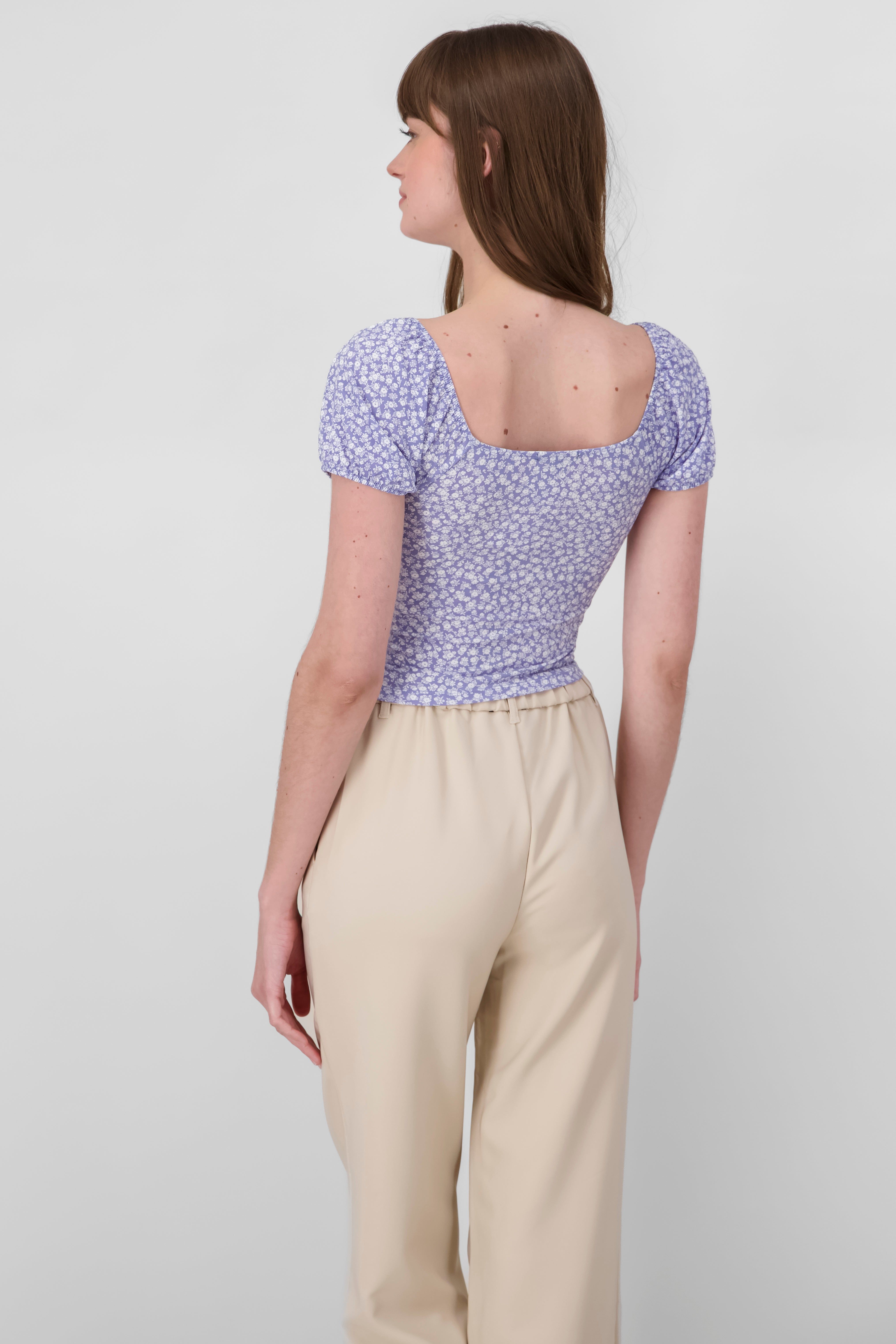 Top corto manga abullonada flores sold by Shasa product image thumbnail 4