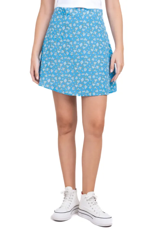 Falda mini cierre lateral flores sold by Shasa