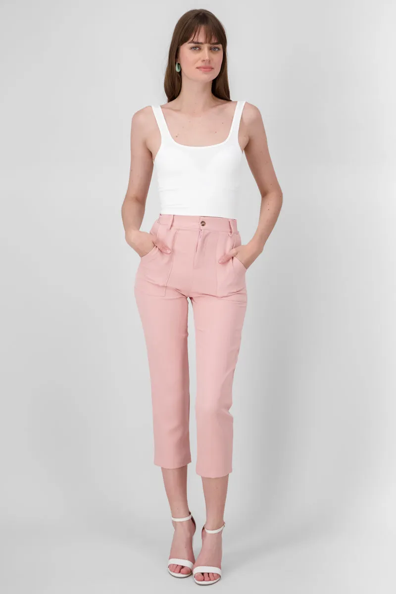 Pantalón Cintura Alta Capri Bolsas sold by Shasa