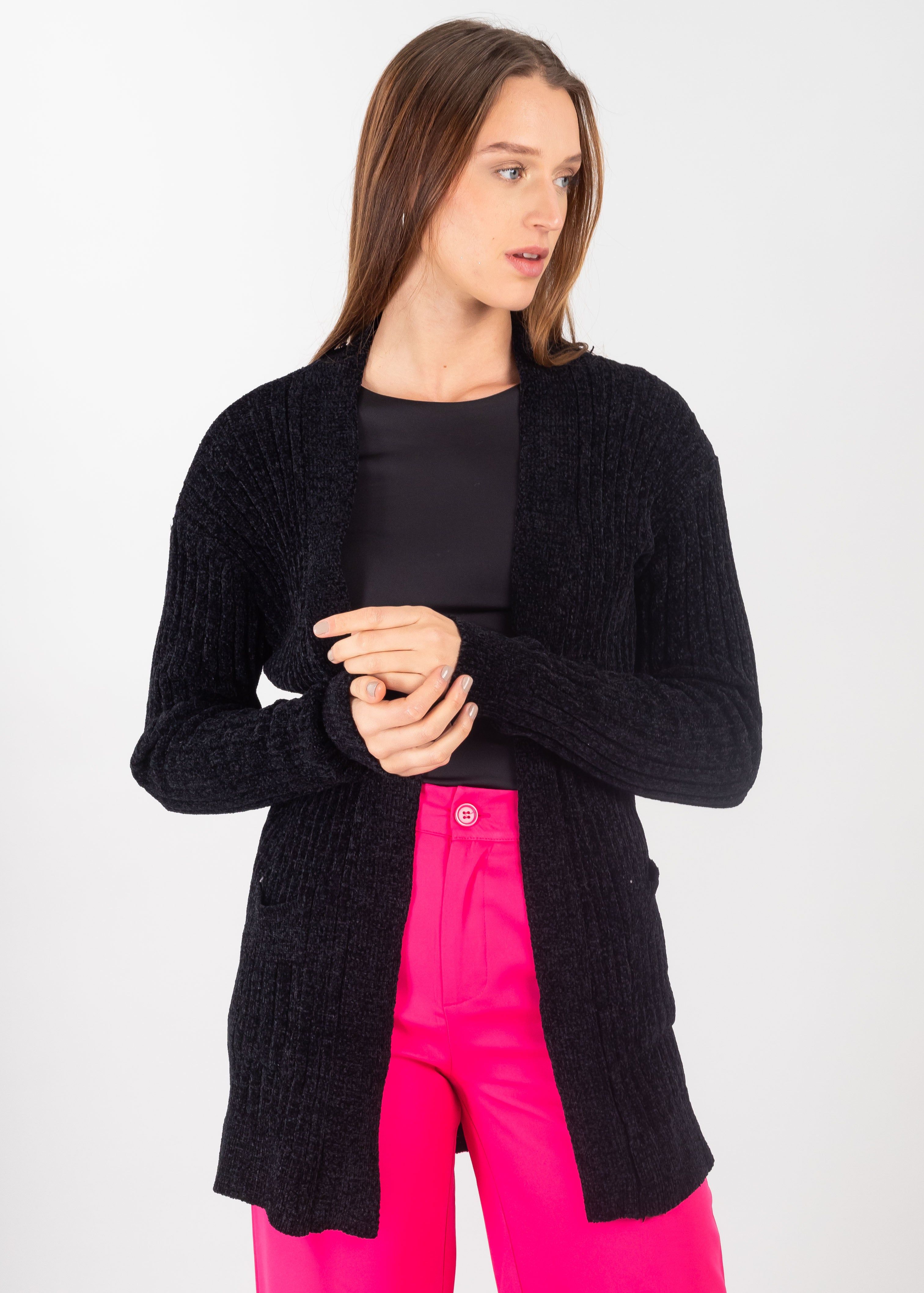 Cárdigan acanalado bolsas frontales sold by Shasa