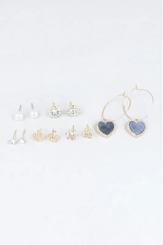 Set 6 Pares Aretes Multidiseños sold by Shasa