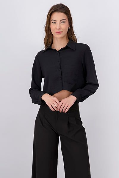 Camisa crop bolsillo sold by Shasa