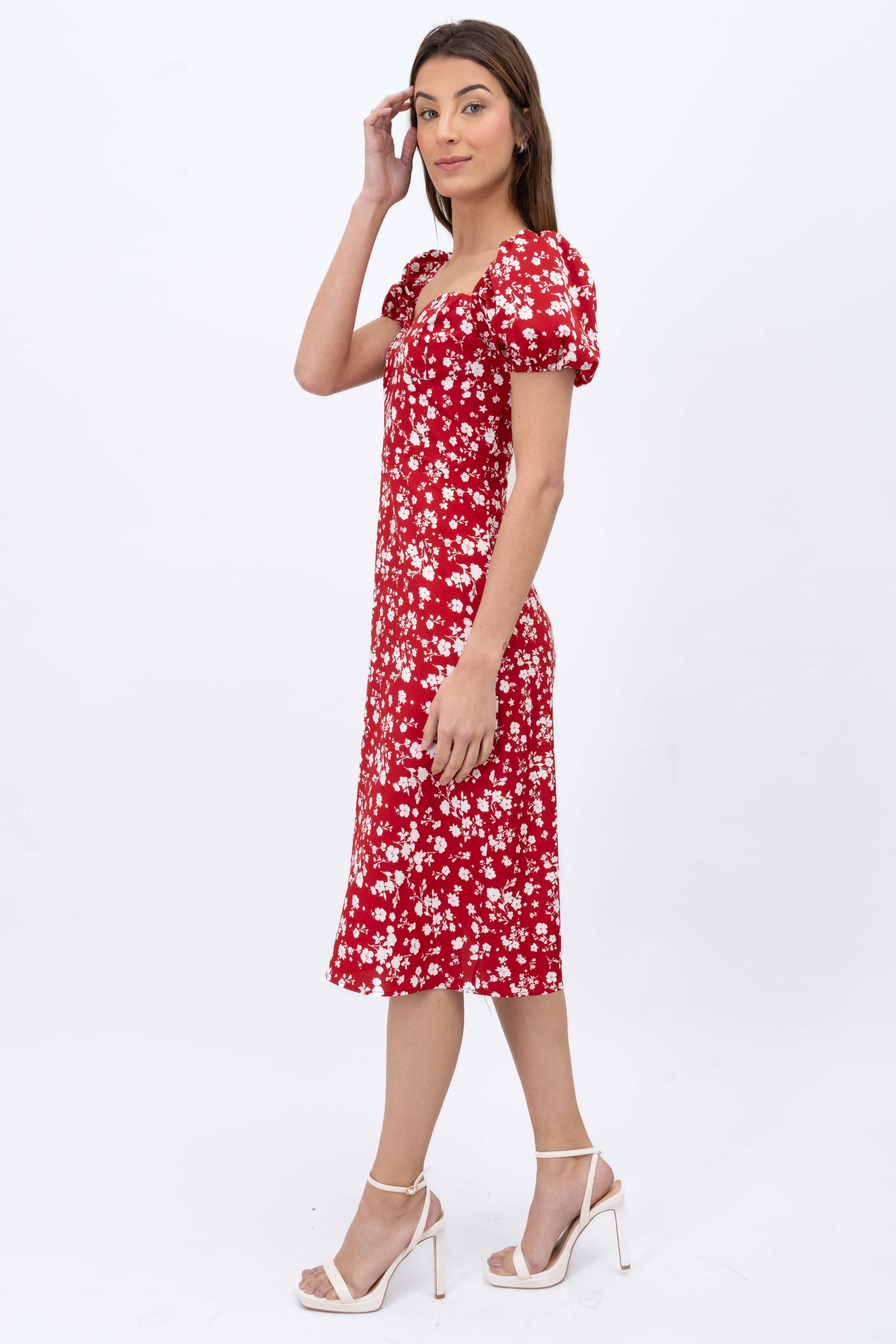 Vestido midi manga abullonada flores sold by Shasa product image thumbnail 3