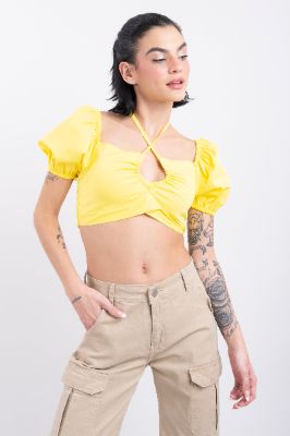 Crop Top Halter Manga Corta Globo sold by Shasa