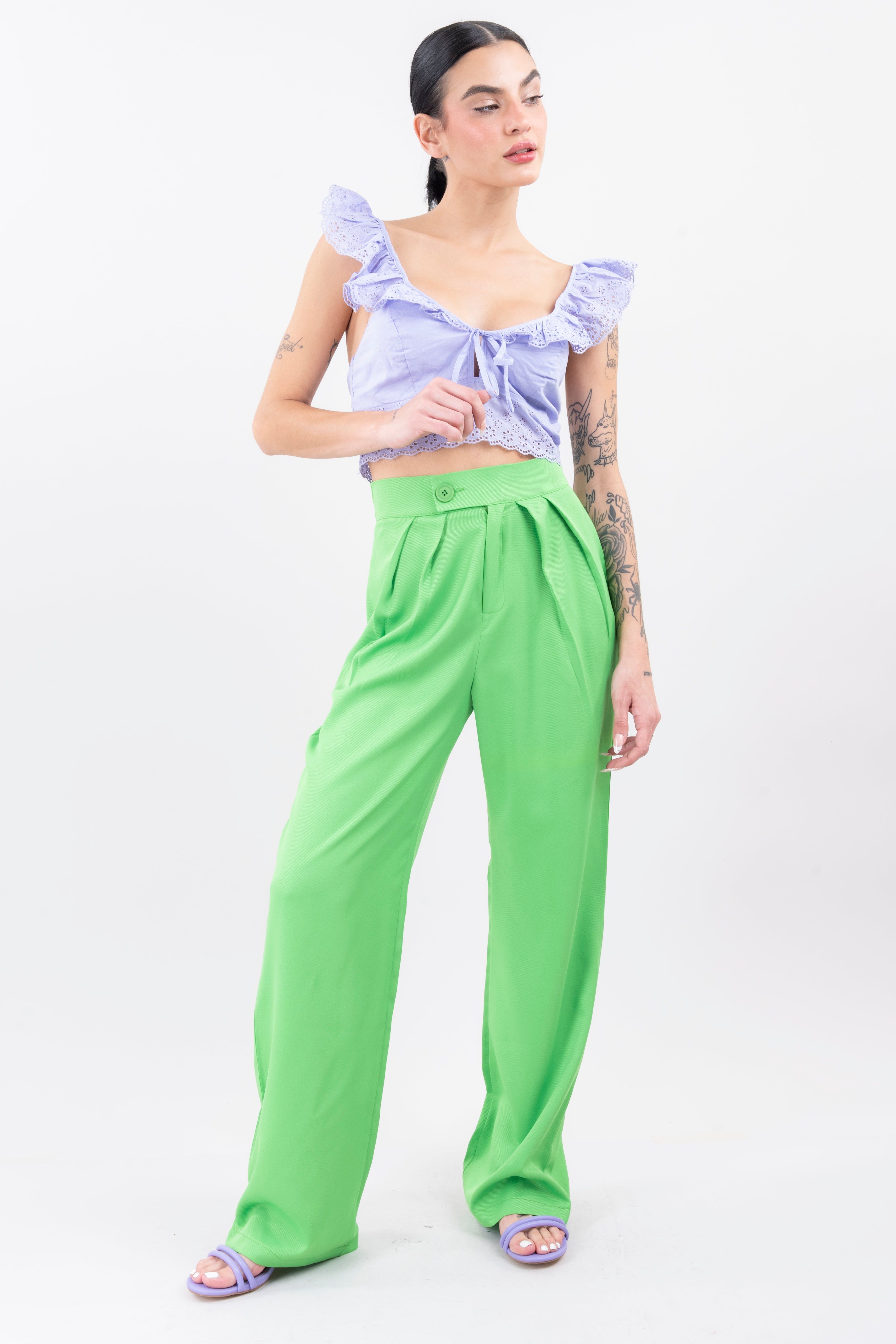 Pantalón recto plisado sold by Shasa product image thumbnail 2