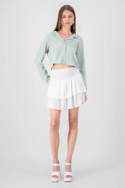 Falda mini doble olan detalle pretina sold by Shasa