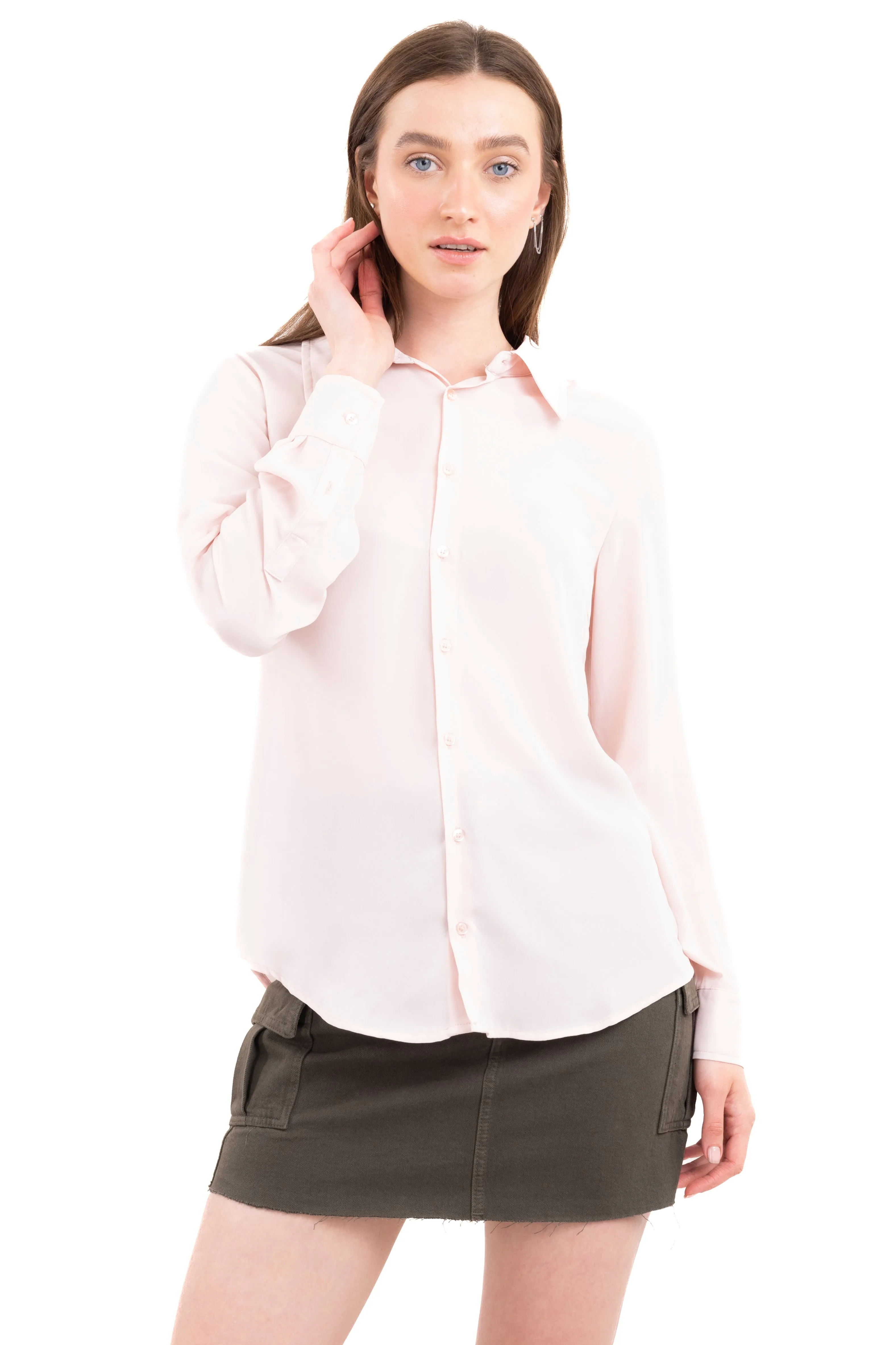 Camisa lisa manga larga sold by Shasa