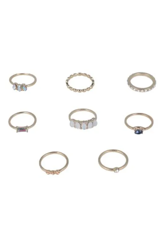 Set 8 anillos brillos sold by Shasa