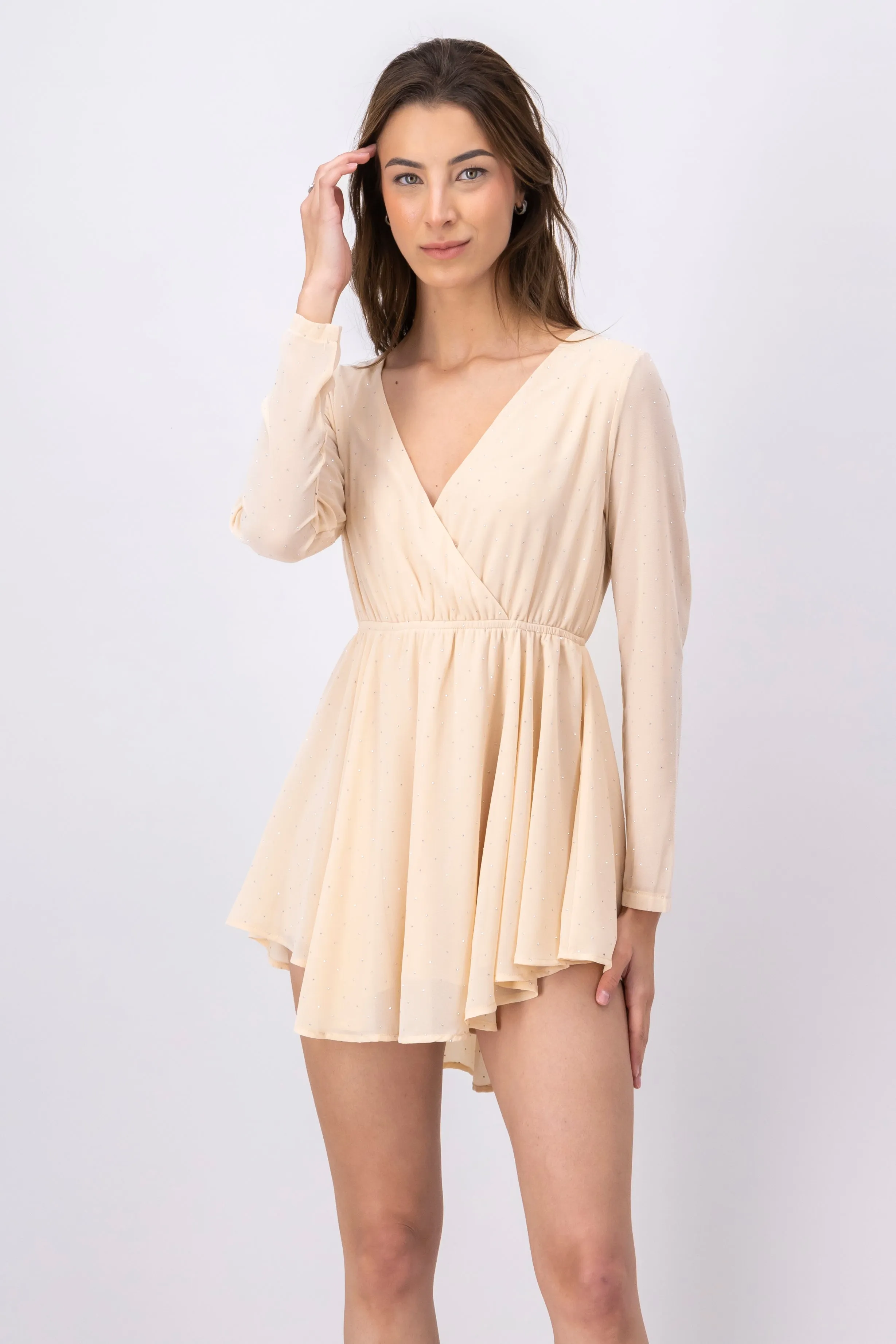 Vestido mini manga larga brillos sold by Shasa product image thumbnail 2