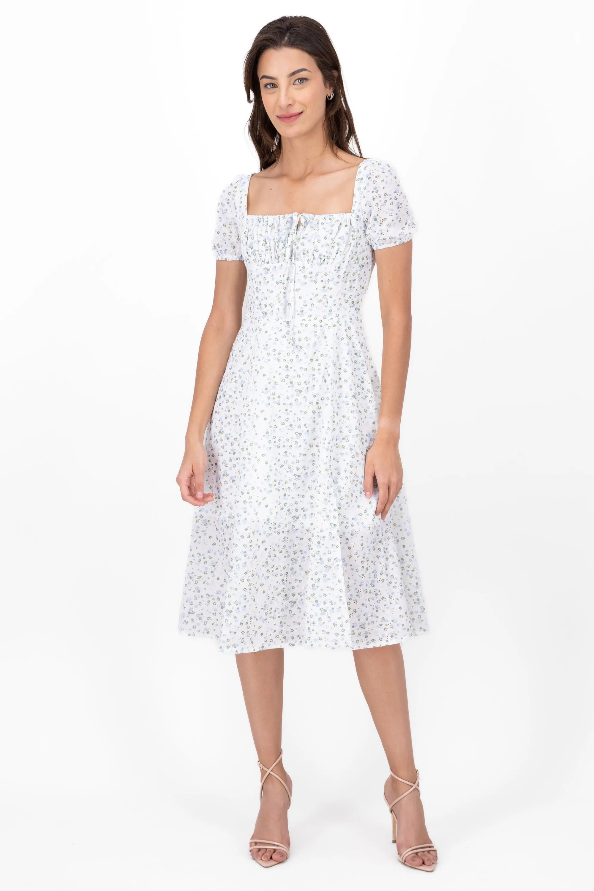 Vestido midi bordado abertura pierna sold by Shasa