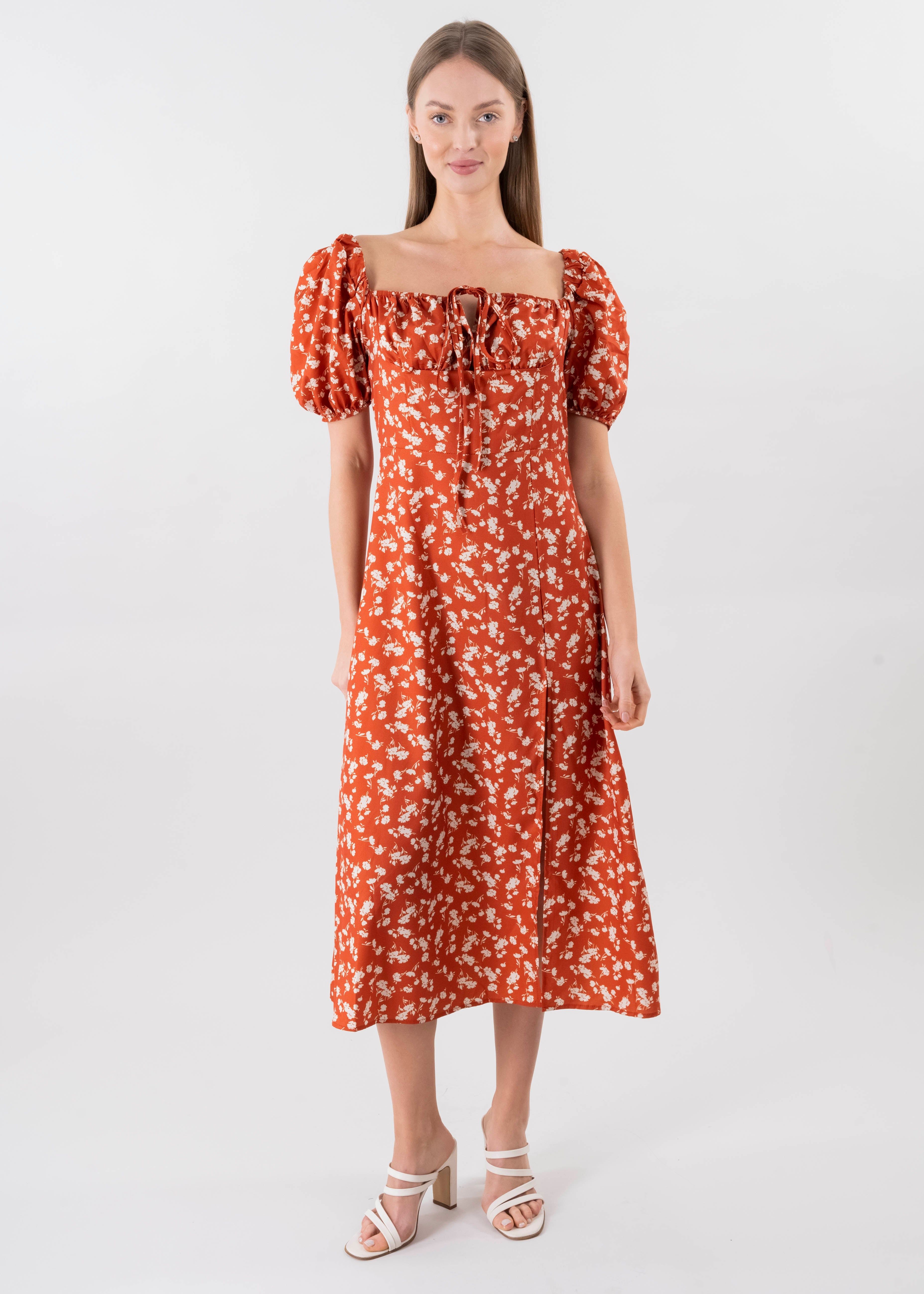 Vestido midi manga abullonada flores sold by Shasa product image thumbnail 2