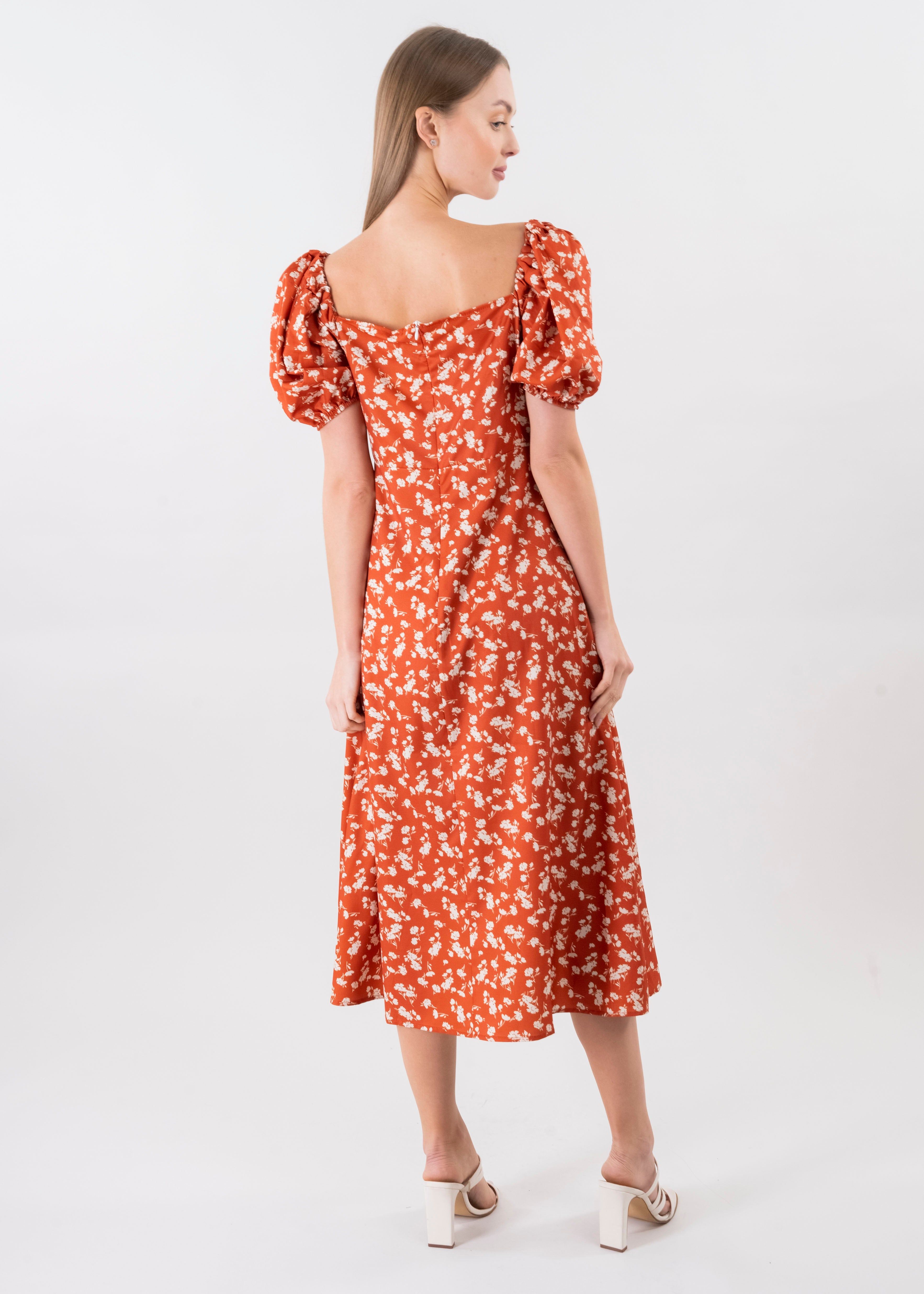 Vestido midi manga abullonada flores sold by Shasa product image thumbnail 4