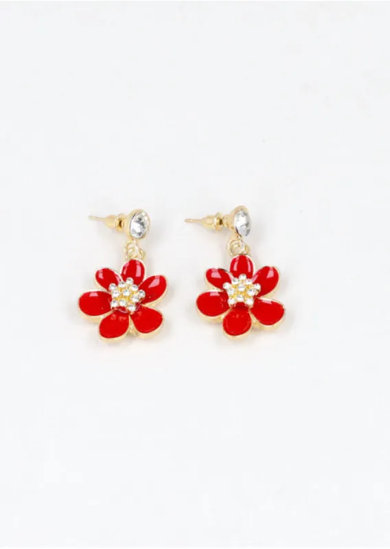 Aretes Perla Flor Color sold by Shasa