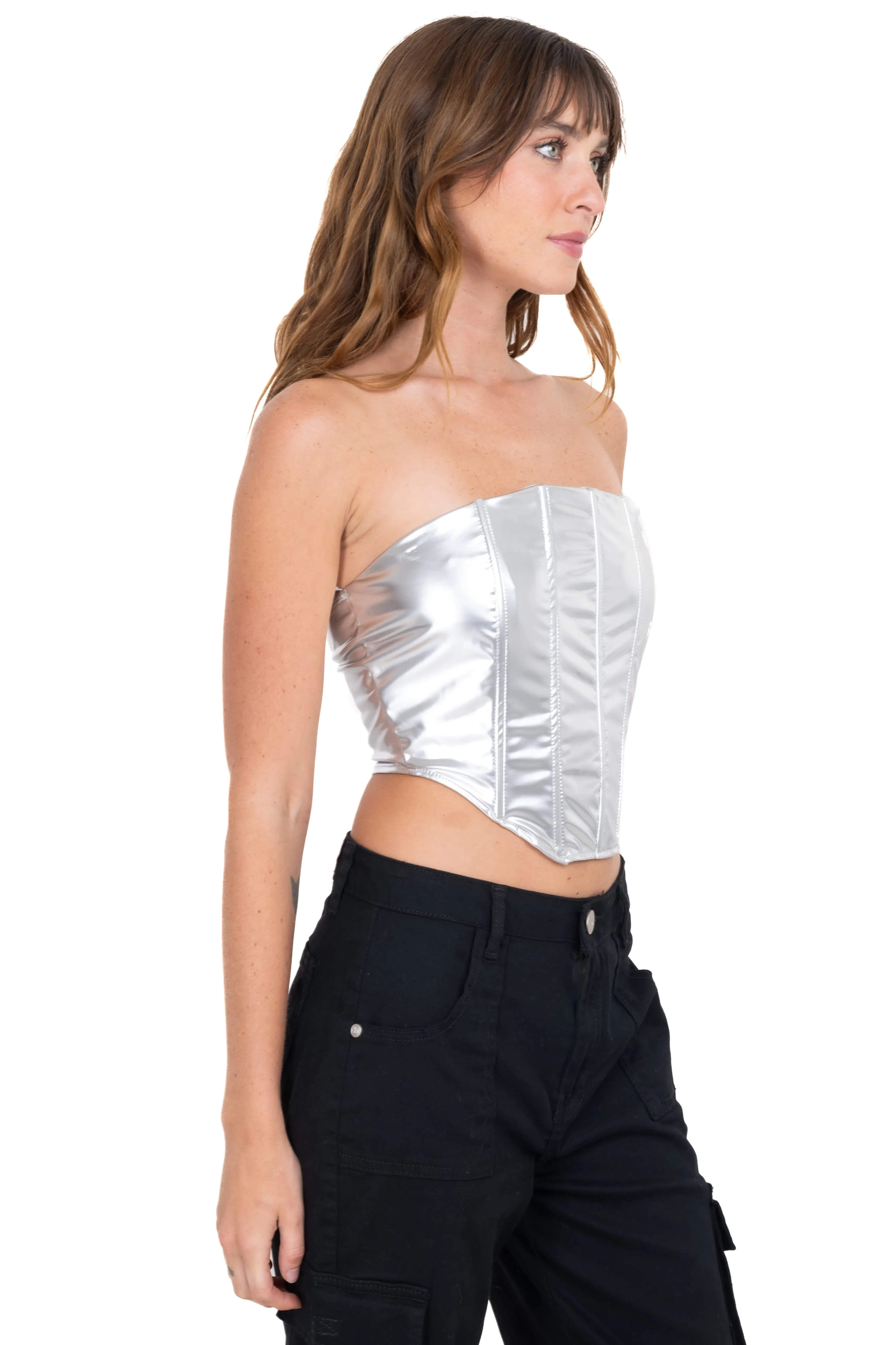 Corset metalizado efecto piel sold by Shasa product image thumbnail 3