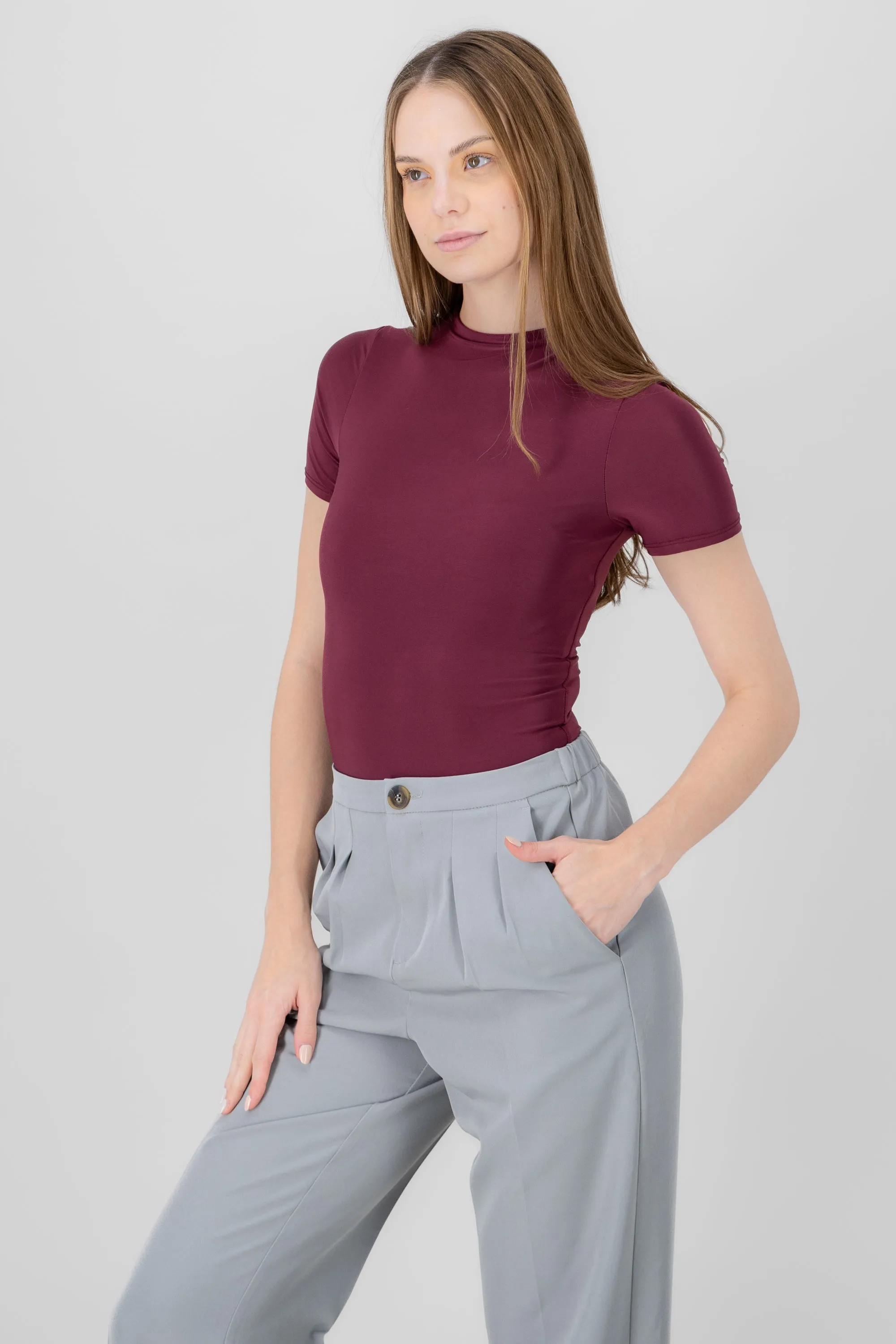 Body doble tela escote alto manga corta sold by Shasa product image thumbnail 3